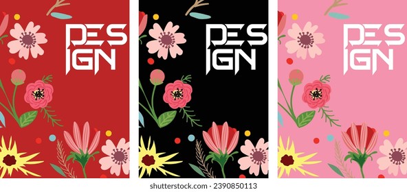 Editable vector template featuring delicate floral elements on neutral pastel backgrounds. Ideal for wedding invitations, social media posts, cards, covers, posters, mobile apps, and web ads.	