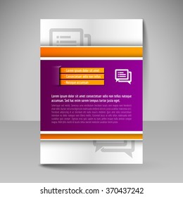 Editable vector template of flyer for business brochure, presentation, website, magazine cover.