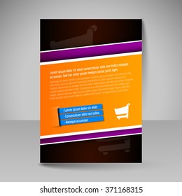 Editable vector template of flyer for business brochure, presentation, website, magazine cover.