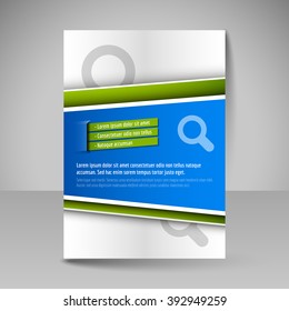 Editable vector template of flyer for business brochure, presentation, website, magazine cover.