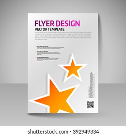 Editable vector template of flyer for business brochure, presentation, website, magazine cover.