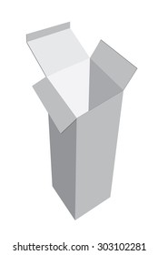 Editable Vector Template realistic high white box on a white background.