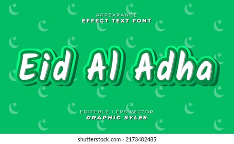 editable vector text effect font with eid al adha theme, suitable for speech use.