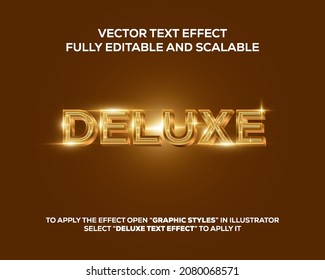 editable vector text effect golden deluxe with glitter editable vector text effect golden deluxe with glitter