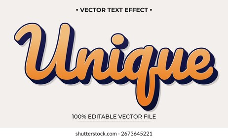 Editable Vector Text Effect Unique Orange and Blue Design