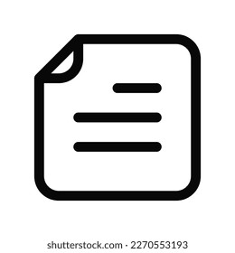 Editable vector text file icon. Black, line style, transparent white background. Part of a big icon set family. Perfect for web and app interfaces, presentations, infographics, etc