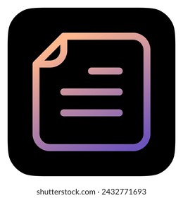 Editable vector text file icon. Black, line style, transparent white background. Part of a big icon set family. Perfect for web and app interfaces, presentations, infographics, etc