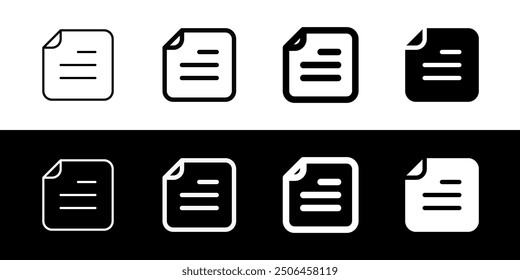 Editable vector text file icon. Black, line style, transparent white background. Part of a big icon set family. Perfect for web and app interfaces, presentations, infographics, etc