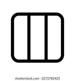 Editable vector three columns view icon. Black, line style, transparent white background. Part of a big icon set family. Perfect for web and app interfaces, presentations, infographics, etc