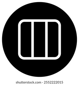 Editable vector three columns view icon. Black, line style, transparent white background. Part of a big icon set family. Perfect for web and app interfaces, presentations, infographics, etc