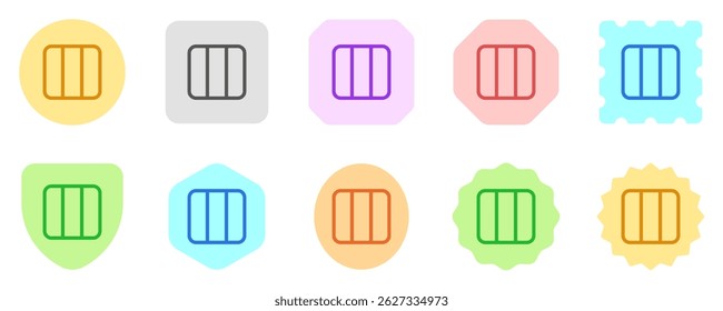 Vetor editável ícone de exibição de três colunas. Preto, estilo de linha, fundo branco transparente. Parte de uma grande família de conjuntos de ícones. Perfeito para interfaces web e app, apresentações, infográficos, etc