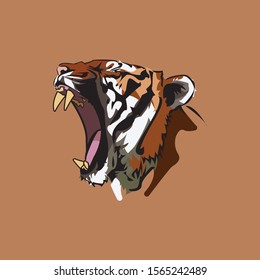 editable vector of tiger head tribal logo vector safari roar