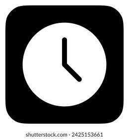 Editable vector time, analog clock icon. Black, line style, transparent white background. Part of a big icon set family. Perfect for web and app interfaces, presentations, infographics, etc