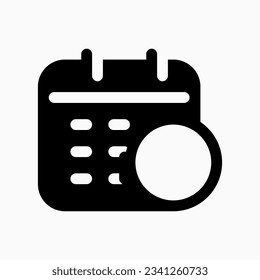 Editable vector time and date schedule icon. Black, line style, transparent white background. Part of a big icon set family. Perfect for web and app interfaces, presentations, infographics, etc