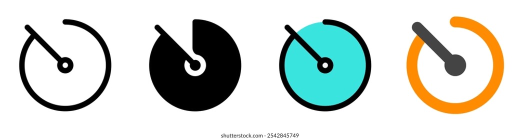 Editable vector timer stopwatch icon. Black, line style, transparent white background. Part of a big icon set family. Perfect for web and app interfaces, presentations, infographics, etc