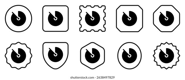 Editable vector timer stopwatch icon. Black, line style, transparent white background. Part of a big icon set family. Perfect for web and app interfaces, presentations, infographics, etc
