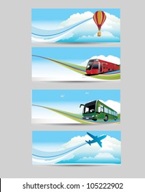 Editable vector travel banners