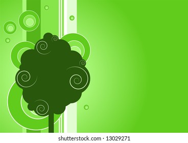 Editable vector tree background - ecology concept