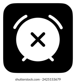 Editable vector turn off, close, delete alarm icon. Black, line style, transparent white background. Part of a big icon set family. Perfect for web and app interfaces, presentations, infographics, etc