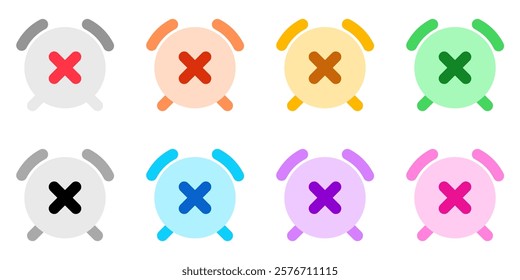 Editable vector turn off, close, delete alarm icon. Black, line style, transparent white background. Part of a big icon set family. Perfect for web and app interfaces, presentations, infographics, etc