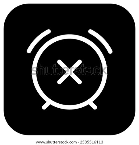 Editable vector turn off, close, delete alarm icon. Black, line style, transparent white background. Part of a big icon set family. Perfect for web and app interfaces, presentations, infographics, etc