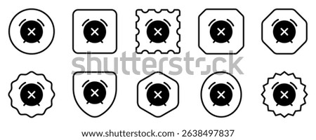 Editable vector turn off, close, delete alarm icon. Black, line style, transparent white background. Part of a big icon set family. Perfect for web and app interfaces, presentations, infographics, etc