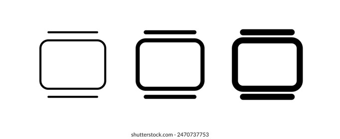 Editable vector ui card, slide icon. Black, line style, transparent white background. Part of a big icon set family. Perfect for web and app interfaces, presentations, infographics, etc