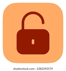 Bearbeitbare Vektorgrafik entsperrt Passwortschutz-Symbol für die Vorhängeschloss-Sperre. Schwarz, Linienstil, weißer Hintergrund. Teil einer großen Icon-Set-Familie. Perfekt für Web- und App-Schnittstellen, Präsentationen, Infografiken usw.