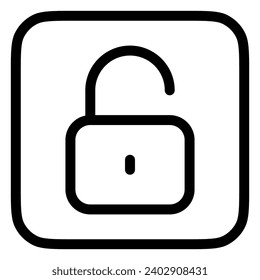 Editable vector unlock padlock password security icon. Black, line style, white background. Part of a big icon set family. Perfect for web and app interfaces, presentations, infographics, etc