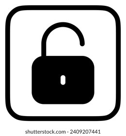 Editable vector unlock padlock password security icon. Black, line style, white background. Part of a big icon set family. Perfect for web and app interfaces, presentations, infographics, etc