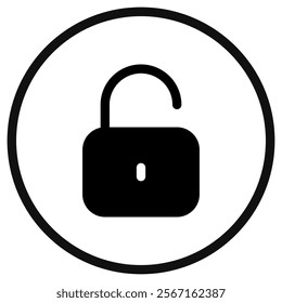 Editable vector unlock padlock password security icon. Black, line style, white background. Part of a big icon set family. Perfect for web and app interfaces, presentations, infographics, etc