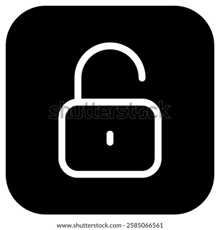 Editable vector unlock padlock password security icon. Black, line style, white background. Part of a big icon set family. Perfect for web and app interfaces, presentations, infographics, etc