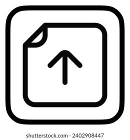 Editable vector upload file icon. Black, line style, transparent white background. Part of a big icon set family. Perfect for web and app interfaces, presentations, infographics, etc