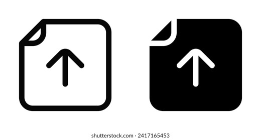 Editable vector upload file icon. Black, line style, transparent white background. Part of a big icon set family. Perfect for web and app interfaces, presentations, infographics, etc