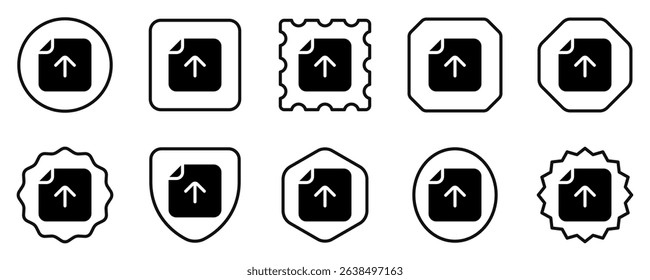 Editable vector upload file icon. Black, line style, transparent white background. Part of a big icon set family. Perfect for web and app interfaces, presentations, infographics, etc