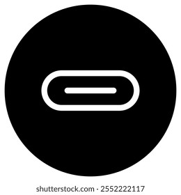 Editable vector usb type-c cable port icon. Black, line style, transparent white background. Part of a big icon set family. Perfect for web and app interfaces, presentations, infographics, etc