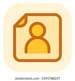 Editable vector user contact file icon. Black, line style, transparent white background. Part of a big icon set family. Perfect for web and app interfaces, presentations, infographics, etc