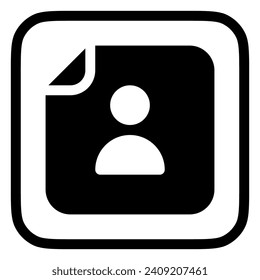 Editable vector user contact file icon. Black, line style, transparent white background. Part of a big icon set family. Perfect for web and app interfaces, presentations, infographics, etc
