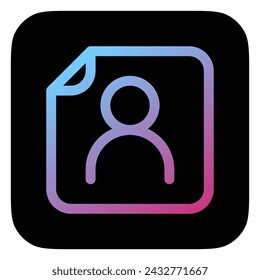 Editable vector user contact file icon. Black, line style, transparent white background. Part of a big icon set family. Perfect for web and app interfaces, presentations, infographics, etc