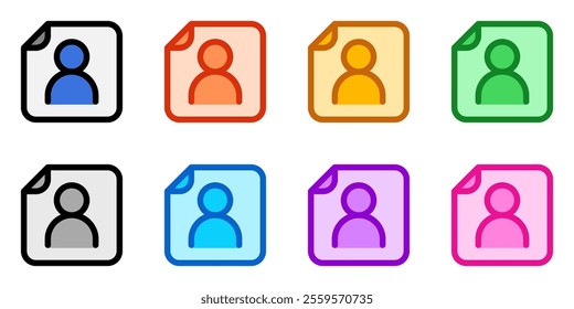 Editable vector user contact file icon. Black, line style, transparent white background. Part of a big icon set family. Perfect for web and app interfaces, presentations, infographics, etc