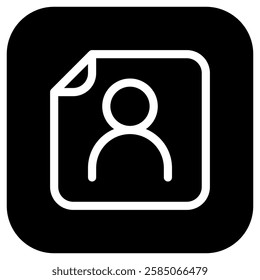 Editable vector user contact file icon. Black, line style, transparent white background. Part of a big icon set family. Perfect for web and app interfaces, presentations, infographics, etc