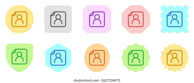 Editable vector user contact file icon. Black, line style, transparent white background. Part of a big icon set family. Perfect for web and app interfaces, presentations, infographics, etc