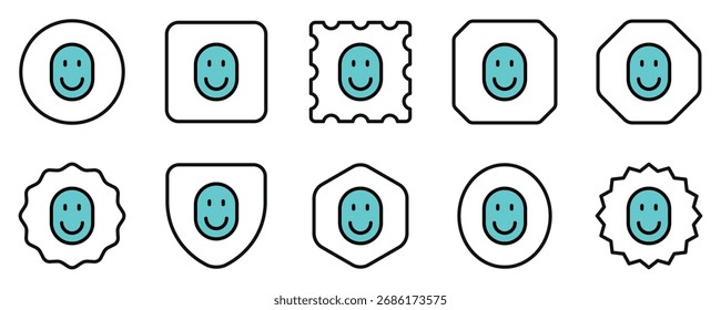 Ícone de reconhecimento facial de usuário de vetor editável. Preto, estilo de linha, fundo branco transparente. Parte de uma grande família de conjuntos de ícones. Perfeito para interfaces web e app, apresentações, infográficos, etc