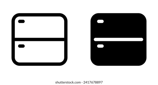 Editable vector vertical split screens icon. Black, line style, transparent white background. Part of a big icon set family. Perfect for web and app interfaces, presentations, infographics, etc