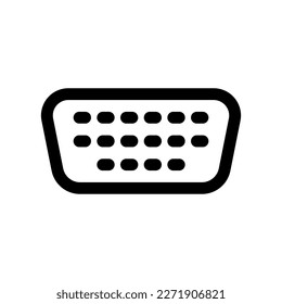 Editable vector vga cable port icon. Black, line style, transparent white background. Part of a big icon set family. Perfect for web and app interfaces, presentations, infographics, etc