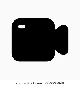 Editable vector video camera icon. Black, line style, transparent white background. Part of a big icon set family. Perfect for web and app interfaces, presentations, infographics, etc
