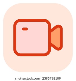 Editable vector video camera icon. Black, line style, transparent white background. Part of a big icon set family. Perfect for web and app interfaces, presentations, infographics, etc