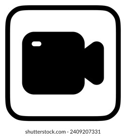 Editable vector video camera icon. Black, line style, transparent white background. Part of a big icon set family. Perfect for web and app interfaces, presentations, infographics, etc