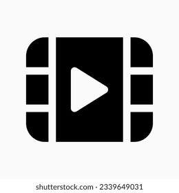 Editable vector video movie clip icon. Black, transparent white background. Part of a big icon set family. Perfect for web and app interfaces, presentations, infographics, etc
