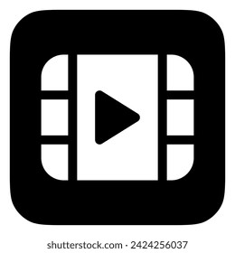 Editable vector video movie clip icon. Black, transparent white background. Part of a big icon set family. Perfect for web and app interfaces, presentations, infographics, etc